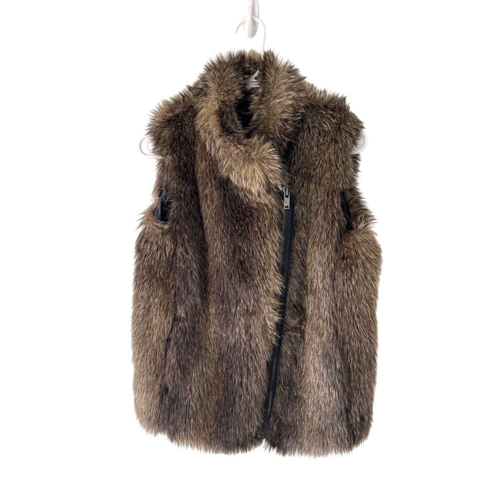 Banana Republic Brown Faux Fur Vest Extra Small